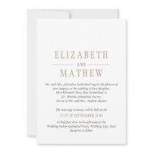 Elegante weißes Goldmoderne Hochzeit