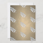 Elegante weißes Goldmoderne Hochzeit Einladung (Rückseite)