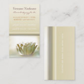 Elegante weißes Lotus-Visitenkarte Visitenkarte (Vorne/Hinten)