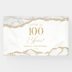 Elegante Weißgold-Achat-100.-Geburtstagsfeier Banner