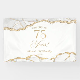 Elegante Weißgold-Achat-75.-Geburtstagsfeier Banner