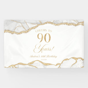 Elegante Weißgold-Achat-90.-Geburtstagsfeier Banner