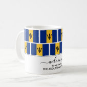 Elegante Welcome BARBADOS FLAG Kaffee Tasse (Vorderseite Links)