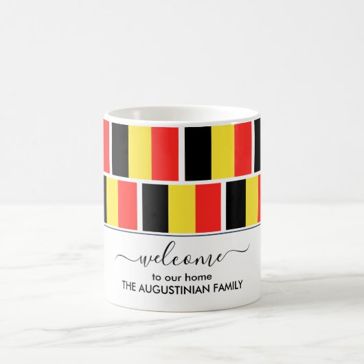 Elegante Welcome BELGIUM FLAG Tasse (Mittel)