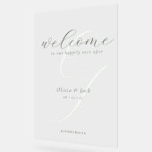 Elegante Welcome Calligraphy Wedding Acrylschild (Winkel)