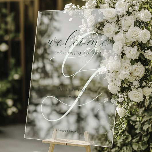 Elegante Welcome Calligraphy Wedding Acrylschild