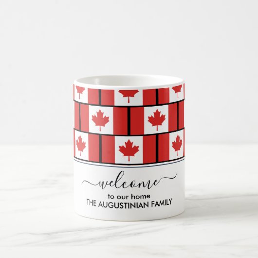 Elegante Welcome CANADA FLAG Kaffeetasse (Mittel)