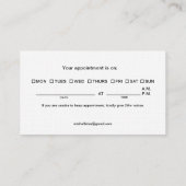 Elegante Wellness-Center-/Haut-Sorgfalt/MassageZen Terminkarte (Rückseite)