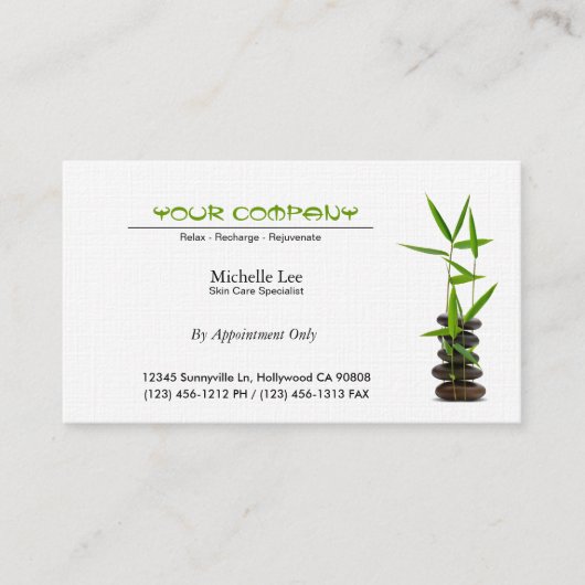 Elegante Wellness-Center-/Haut-Sorgfalt/MassageZen Terminkarte (Vorderseite)