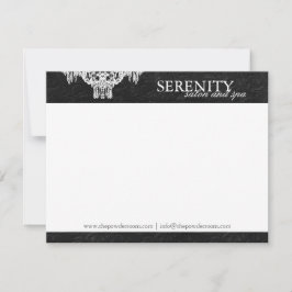 Elegante Wellness-Center- und Salonnotecards Mitteilungskarte