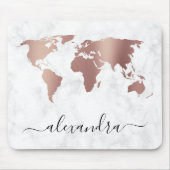 Elegante Weltkarte aus weißem Marmor der modernen  Mousepad (Vorne)