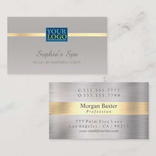 Elegante Werbegestaltung Ihr Logo-Firmenname Silve Visitenkarte (Vorne/Hinten)