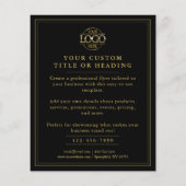 Elegante Werbung für Black & Gold-Firmenlogos Flyer (Hinten)