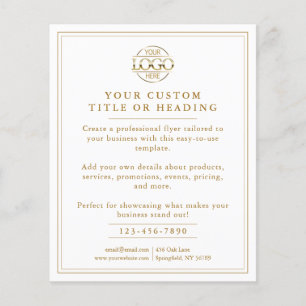 Elegante Werbung für das White & Gold-Business-Log Flyer
