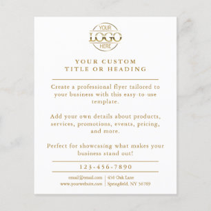 Elegante Werbung für das White & Gold-Business-Log Flyer