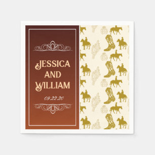 Elegante Western Wüste Brown Wedding Serviette