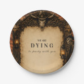 Elegante westliche Halloween-Party Pappteller (Vorderseite)