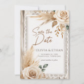 Elegante westliche rustikale Hochzeit mit Blumen Save The Date (Vorderseite)