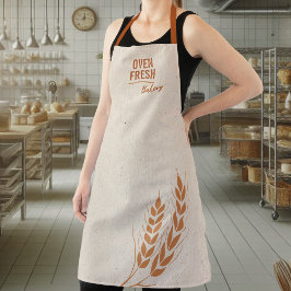 Elegante Wheat Gray Brown Name Backen Schürze