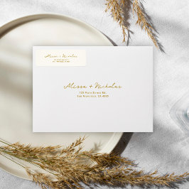 Elegante Whimsical Beige & Gold-Hochzeitadresse