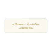 Elegante Whimsical Beige & Gold-Hochzeitadresse (Vorne)