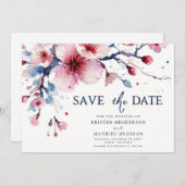 Elegante Whimsical Cherry Blossom Hochzeit Save The Date (Vorne/Hinten)