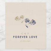 Elegante Whimsical Classy Liebe Butterflies Monogr Weinetikett (Einzelnes Label)