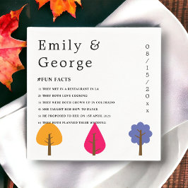 Elegante Whimsical Colorful Trees Hochzeit im Herb Serviette