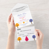 Elegante Whimsical farbenfrohe rustikale Hochzeit All In One Einladung (Abreißen)