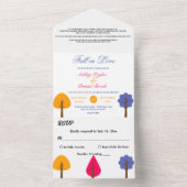 Elegante Whimsical farbenfrohe rustikale Hochzeit All In One Einladung (Innen Boden)