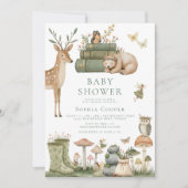 Elegante Whimsical Forest Animals Baby Shower Einladung (Vorderseite)