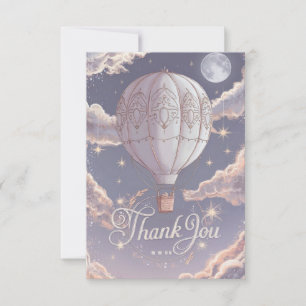 Elegante Whimsical Hot Air Ballon Dankeskarte
