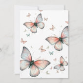 Elegante Whimsical Pastel Butterflies Babydusche Einladung (Rückseite)
