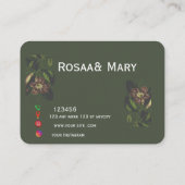 Elegante Whimsical Pink & Green Business Card Visitenkarte (Rückseite)