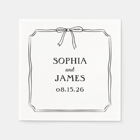 Elegante Whimsical Simple Classic Bow Wedding Serviette (Vorderseite)