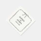 Elegante Whimsical Simple Classic Bow Wedding Serviette (Ecke)