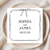 Elegante Whimsical Simple Classic Bow Wedding Serviette