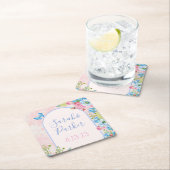 Elegante Whimsical Spring Flowers Hochzeit Rechteckiger Pappuntersetzer (Vor Ort)