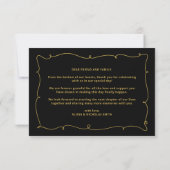 Elegante Whimsical Vintag Black and Gold Wedding Dankeskarte (Rückseite)