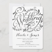 Elegante Whimsical Vintag Lettering Chalk Wedding Einladung (Vorderseite)
