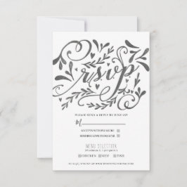 Elegante Whimsical Vintag Lettering Chalk Wedding RSVP Karte