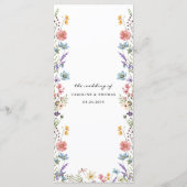 Elegante Whimsical Wildblume Garden Wedding Menükarte (Rückseite)