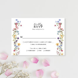 Elegante Whimsical Wildblume Garden Wedding RSVP Karte