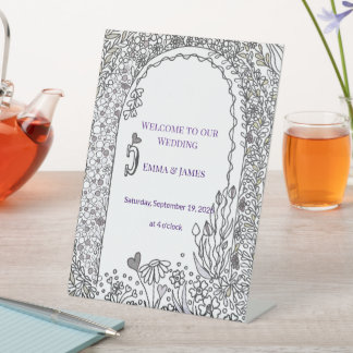 Elegante Whimsische Garten-Tür-Hochzeit Sockelschild