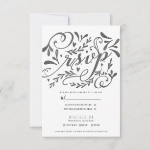 Elegante whimsische Vintage-Lettering-Kreide-Hochz RSVP Karte