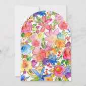 Elegante Whimsy Bold Floral Watercolor Wedding Einladung (Rückseite)