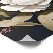 Elegante Whippet Pink Peony Blume Blue Background Poster (Ecke)