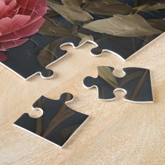 Elegante Whippet Pink Peony Blume Blue Background Puzzle (Seite)