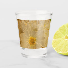 Elegante White Abstrakt Daisies - Schnapsglas
