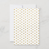 Elegante White and Gold Confetti Polka-Dots UAWG RSVP Karte (Rückseite)